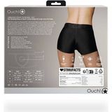 Shots - Ouch! OU825BLKXSS1 - Vibrating Strap-on Boxer - Black - XS/S