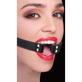 Ouch! – Ring Gag Mond Knevel met Open Ring voor Speeltjes of Vlees – Zwart