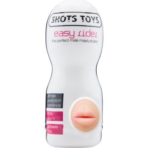 Shots Toys Easy Rider Masturbator met Glijmiddel Mond - beige