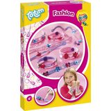 Totum Fashion - 8 Foam armbandjes maken - met glitter en vlinder- hart- en bloemfiguren - sieraden knutselen - cadeautip