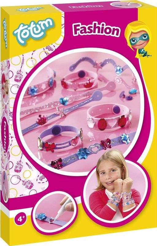 Totum Fashion - 8 Foam armbandjes maken - met glitter en vlinder- hart- en bloemfiguren - sieraden knutselen - cadeautip