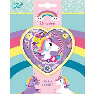 Totum Unicorn Stickerboekje met Eenhoornthema - 4 Vellen Metallic Stickers - 200 Stickers