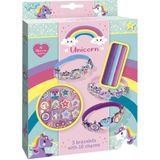 Totum - Unicorn 3 - Knutselset - Multicolor - Kunststof - 3 Armbanden met 18 Bedels