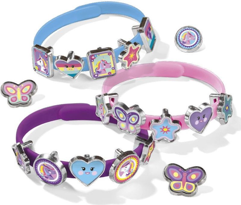 Totum - Unicorn 3 - Knutselset - Multicolor - Kunststof - 3 Armbanden met 18 Bedels