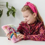 Totum Unicorn furry geheim dagboek met slot - speelgoed meisjes notitieboek secret diary met eenhoorn applicatie gelinieerd 21 x 15 cm cadeau tip