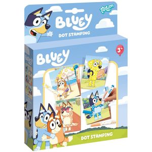Totum Bluey stempel en kleurboek - creatief speelgoed dot stamping stiften incl. sjablonen - leren stempelen en kleuren