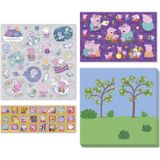 Peppa Pig stickers, 3 stickervellen met speelachtergrond, creatief speelgoed - Bambolino Toys