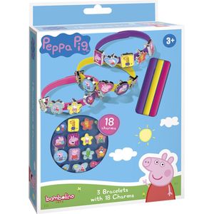 Peppa Pig armbanden maken set 3 schuifarmbandjes met 18 bedels - vanaf 3 jaar