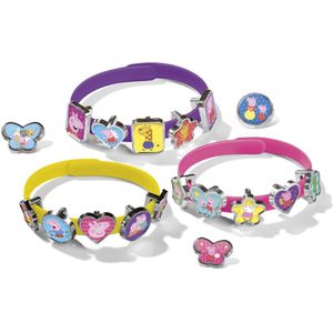 Peppa Pig armbandjes maken set 3 schuifarmbandjes met 18 bedels - vanaf 3 jaar