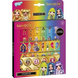 Rainbow High MGA stickers - 3 stickervellen en speelachtergrond Totum sticker set