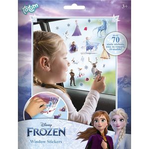 Disney Frozen 70 Raamstickers Totum Verplaatsbare Stickers Incl. Speelachtergrond Niet Permanent Voor Thuis en Op Reis