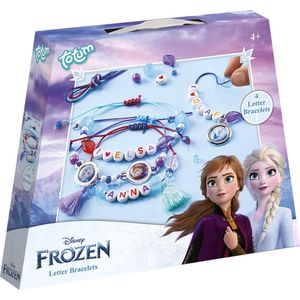 Disney Frozen 4 letter armbandjes maken Totum knutselpakket sieradenset creatief met Anna en Elsa