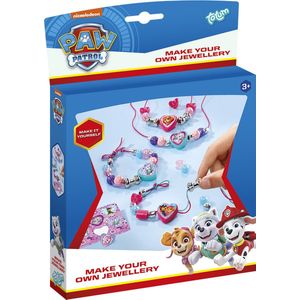 PAW Patrol Totum Armbandjes en 2 Kettinkjes Maken - Totum Knutselset Vriendschapsarmbandjes met Hartbedels