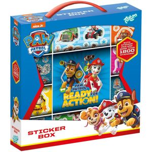 PAW Patrol Stickers Totum sticker box 500+ met 12 rollen stickers inclusief plak- en tekenboekje