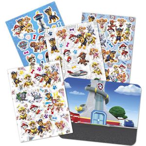 PAW Patrol Totum junior raamstickers - 45 niet permanente statische stickers 4 vellen incl. speelachtergrond