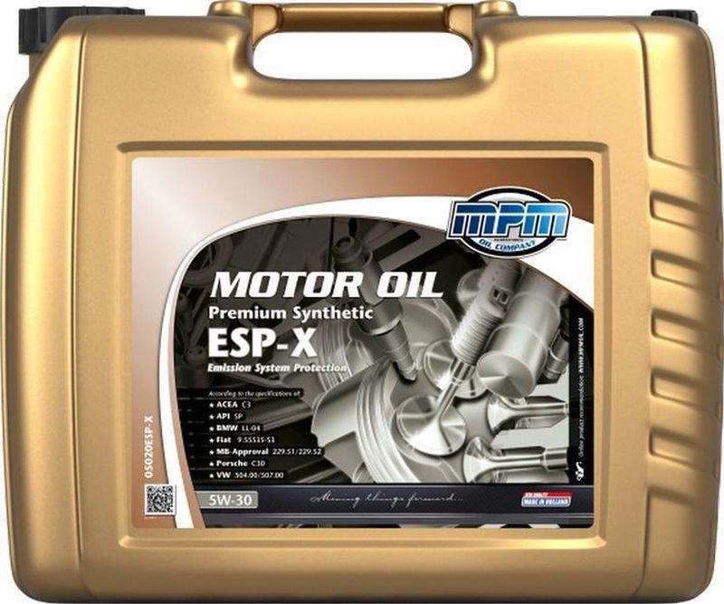 MPM - PREMIUM SYNTHETIC ESP-X - Motorolie - 20 liter - Volledig Synthetisch - SAE 5W-30