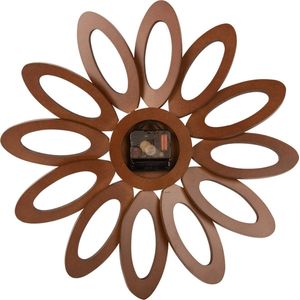 Wall clock Fiore dark wood veneer