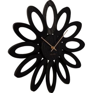 Wall Clock Fiore Wood Veneer Black