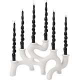 Present Time Kandelaar Swirls - Wit - 20x14,5x35cm - Scandinavisch,Modern