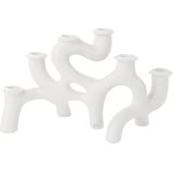 Present Time Kandelaar Swirls - Wit - 20x14,5x35cm - Scandinavisch,Modern