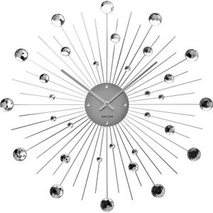 Karlsson - Sunburst - Wandklok - Zilver - Metaal - Ø50cm