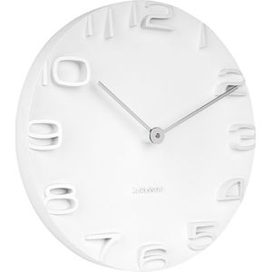 Wandklok On The Edge Wit met chromen wijzers Ø42cm