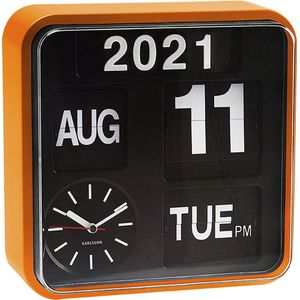 Klok Karlsson Mini Flip Orange Casing Black Dial 24