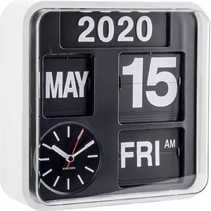 Karlsson Wand-/Tischuhr Boxed Flip - Gebürsteter Stahl - 37x17,5x9cm - Rechteck - Stahl - Standuhr - Tisch Uhr