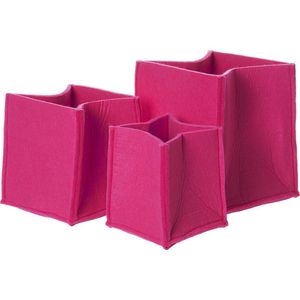 Present Time Opbergmand Mellow Vilt 3 Formaten – Stijlvolle en Unieke Opberger – Bureau Mand – Opberg Box – Raspberry Pink