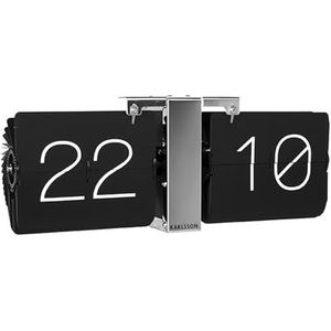 Karlsson Flip clock No Case Tafelklok Metaal 8,5x14x36cm Zwart