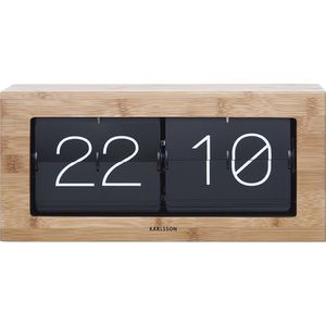 Karlsson Flip clock Boxed Tafelklok Bamboo 9xx37cm Naturel
