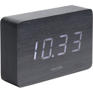 Karlsson - Square - Wekker - Zwart - Fineer - LED