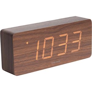 Karlsson - Wekker -Alarmklok -Rechthoek- Hout bruin