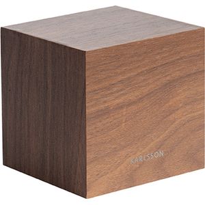 Karlsson - Mini Cube - Wekker - Donker Hout - LED-Index
