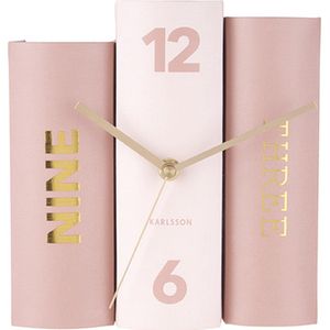 Table clock Book pink tones paper, 20x15x20cm
