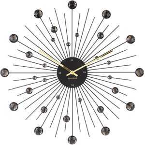 Karlsson Sunburst Wandklok Ø 50 cm Crystal Black
