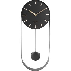 Wandklok Pendulum Charm Staal Zwartx50x20cm