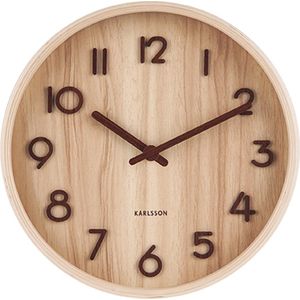 Wandklok Pure Licht lindehout Small Ø22cm