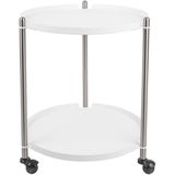 Side table Thrill - Staal Nikkel, Wit - 42,5x52cm