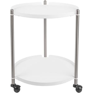 Leitmotiv - Side table Thrill - Staal Nikkel, Wit - 42,5x52cm