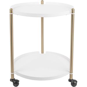 Side table Thrill - Staal Goud, Wit - 42,5x52cm