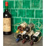 Pt, (Present Time) Honeycomb Wijnrek - 16,5 x 31 x 22 cm - Goud - Ijzer - 6 flessen