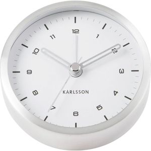 Wekker Karlsson Tinge Brushed Steel White Dial 9 cm