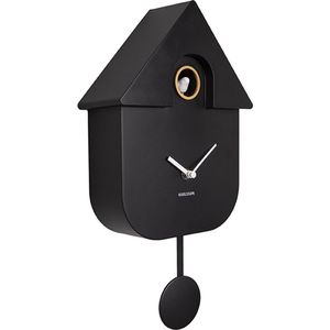 Karlsson Wandklok Modern Cuckoo Thermoplast Zwart