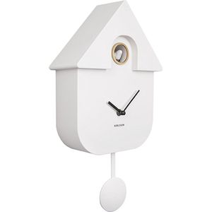 KARLSSON - Wandklok - Wit - Kunststof - Modern met Pendulum