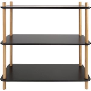 Leitmotiv Plankenkast Simplicity - Bamboe Zwart - Small - 80x30x82,5cm - 8714302690969