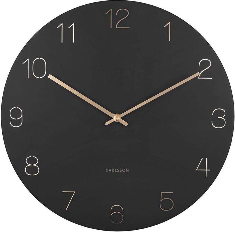 Klok Karlsson Charm Engraved Numbers Black 40 cm