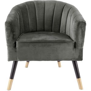 Leitmotiv fauteuil Royal 70 x 71 x 80 cm fluweel/hout taupe