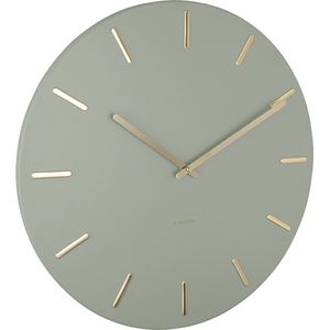Wandklok Charm Jungle Groen Staal Gouden wijzers