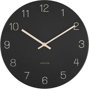 KARLSSON - Wandklok - Zwart - Staal - Diameter 30 cm